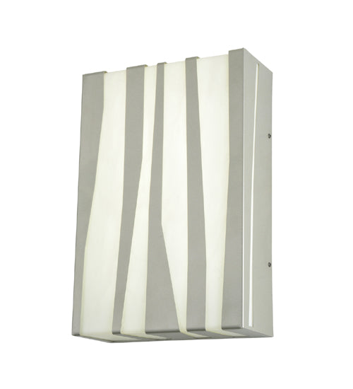 Meyda Lighting 10" Dimmable LED Silver Wall Sconce With White and Gray Shade Glass