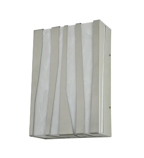 Meyda Lighting 10" Dimmable LED Silver Wall Sconce With White and Gray Shade Glass