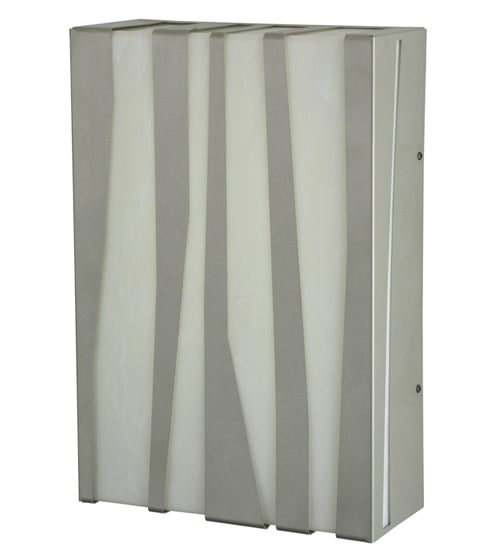 Meyda Lighting 10" Dimmable LED Silver Wall Sconce With White and Gray Shade Glass