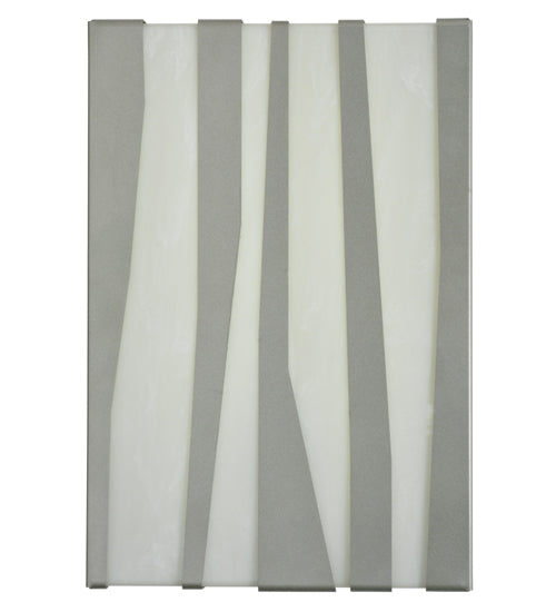 Meyda Lighting 10" Dimmable LED Silver Wall Sconce With White and Gray Shade Glass