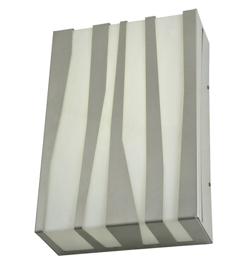 Meyda Lighting 10" Dimmable LED Silver Wall Sconce With White and Gray Shade Glass