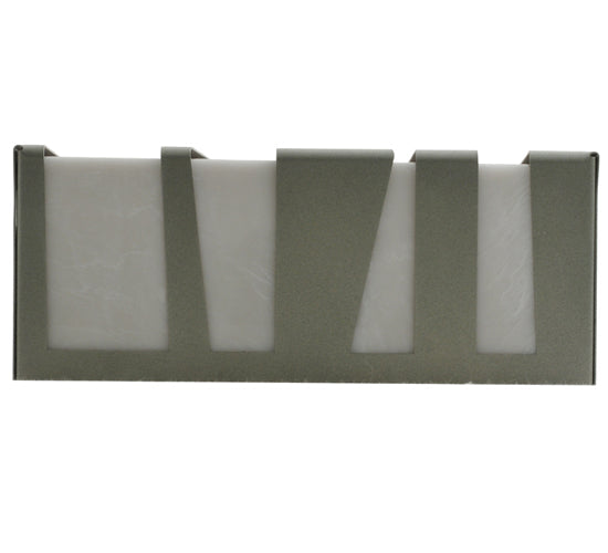 Meyda Lighting 10" Dimmable LED Silver Wall Sconce With White and Gray Shade Glass