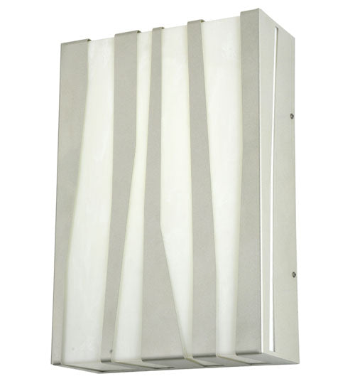 Meyda Lighting 10" Dimmable LED Silver Wall Sconce With White and Gray Shade Glass