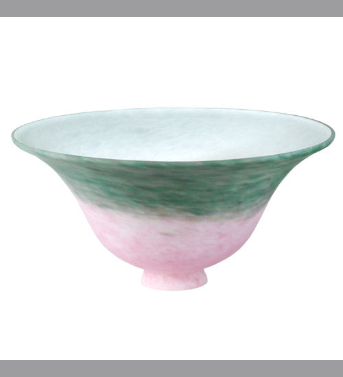 Meyda Lighting 10" Pate-De-Verre Bell Pink & Green Shade Glass