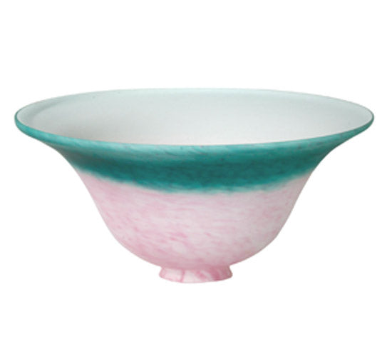 Meyda Lighting 10"W x 4"H Pink and Teal Pate-de-verre Bell Shade Glass