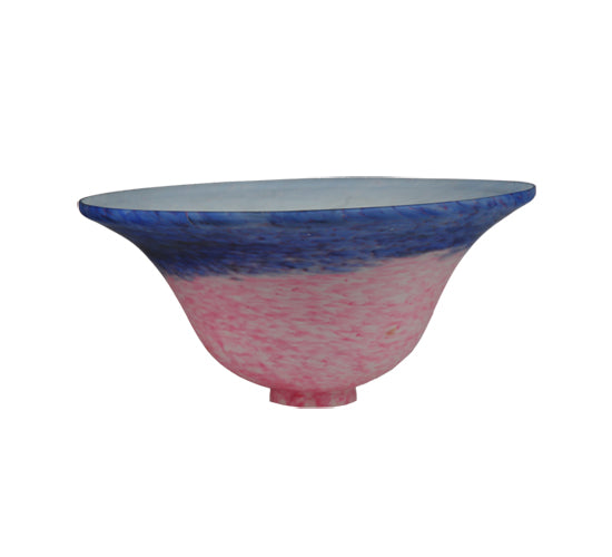 Meyda Lighting 10"W x 5"H Vino Pink and Blue Pate-de-verre Bell Shade Glass
