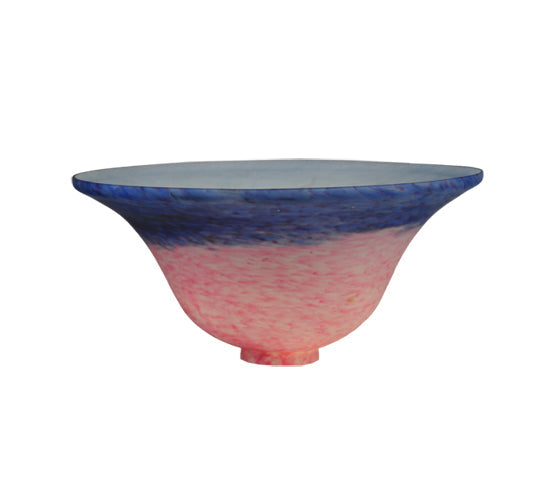 Meyda Lighting 10"W x 5"H Vino Pink and Blue Pate-de-verre Bell Shade Glass