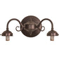 Meyda Lighting 12" 2-Light Mahogany Bronze Swing Arm Wall Sconce Hardware With Rotary Switch