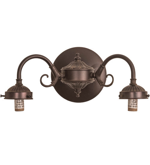 Meyda Lighting 12" 2-Light Mahogany Bronze Swing Arm Wall Sconce Hardware With Rotary Switch