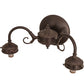 Meyda Lighting 12" 2-Light Mahogany Bronze Swing Arm Wall Sconce Hardware With Rotary Switch