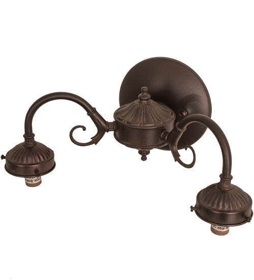Meyda Lighting 12" 2-Light Mahogany Bronze Swing Arm Wall Sconce Hardware With Rotary Switch