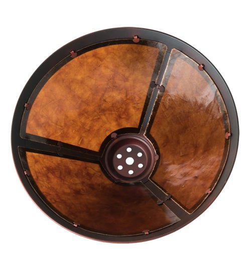 Meyda Lighting 12" Mahogany Bronze Frame With Amber Mica Shade Glass