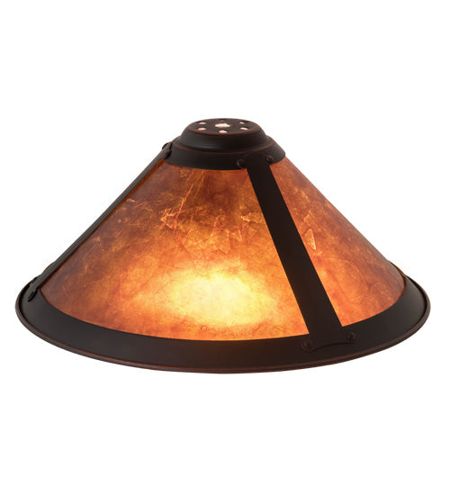 Meyda Lighting 12" Mahogany Bronze Frame With Amber Mica Shade Glass