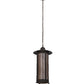 Meyda Lighting 12" Timeless Bronze Dorchester Pendant Light With Silver Mica Shade Glass