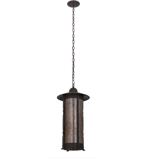 Meyda Lighting 12" Timeless Bronze Dorchester Pendant Light With Silver Mica Shade Glass