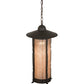 Meyda Lighting 12" Timeless Bronze Dorchester Pendant Light With Silver Mica Shade Glass