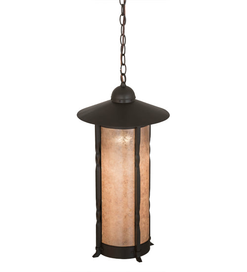 Meyda Lighting 12" Timeless Bronze Dorchester Pendant Light With Silver Mica Shade Glass
