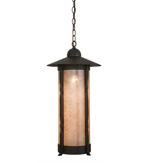 Meyda Lighting 12" Timeless Bronze Dorchester Pendant Light With Silver Mica Shade Glass