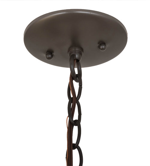 Meyda Lighting 12" Timeless Bronze Dorchester Pendant Light With Silver Mica Shade Glass