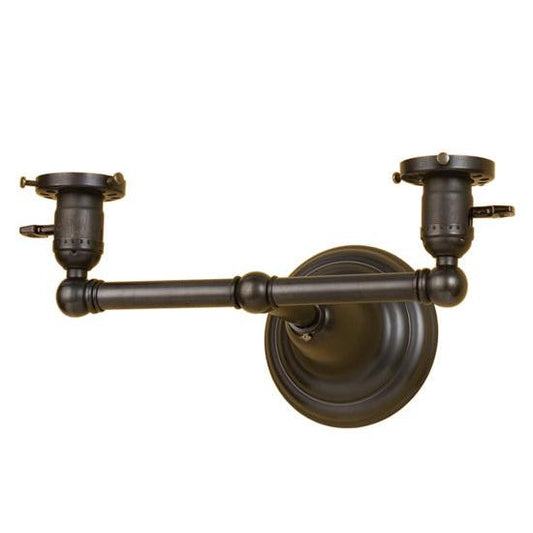 Meyda Lighting 13" 2-Light Craftsman Brown Paddle Socket Wall Sconce