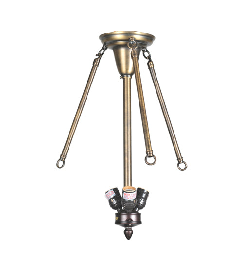 Meyda Lighting 13" 3-Light Antique Brass Semi-flush Mount Ceiling Light