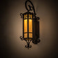 Meyda Lighting 13" Hand Wrought Iron Caprice Lantern Wall Sconce With Beige Art Shade Glass
