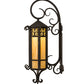 Meyda Lighting 13" Hand Wrought Iron Caprice Lantern Wall Sconce With Beige Art Shade Glass