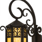 Meyda Lighting 13" Hand Wrought Iron Caprice Lantern Wall Sconce With Beige Art Shade Glass