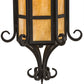 Meyda Lighting 13" Hand Wrought Iron Caprice Lantern Wall Sconce With Beige Art Shade Glass