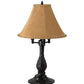 Meyda Lighting 14" 3-Light Mahogany Bronze Chamers Table Lamp With Brown Tan Faux Leather Shade