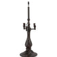 Meyda Lighting 14" 3-Light Mahogany Bronze Chamers Table Lamp With Brown Tan Faux Leather Shade
