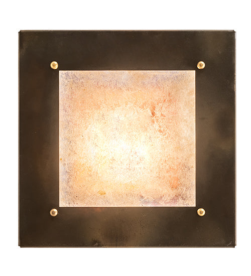 Meyda Lighting 14" Dark Burnished Antique Copper Pendant Light With Multi-Colored Shade Glass