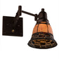 Meyda Lighting 14" Mahogany Bronze Ilona Swing Arm Wall Sconce With Honey & Beige Shade Glass