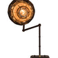 Meyda Lighting 14" Mahogany Bronze Ilona Swing Arm Wall Sconce With Honey & Beige Shade Glass