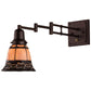 Meyda Lighting 14" Mahogany Bronze Ilona Swing Arm Wall Sconce With Honey & Beige Shade Glass