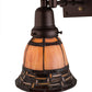 Meyda Lighting 14" Mahogany Bronze Ilona Swing Arm Wall Sconce With Honey & Beige Shade Glass