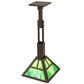 Meyda Lighting 14" Timeless Bronze "T" Mission Pendant Light With Green Art Shade Glass