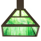 Meyda Lighting 14" Timeless Bronze "T" Mission Pendant Light With Green Art Shade Glass