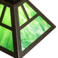 Meyda Lighting 14" Timeless Bronze "T" Mission Pendant Light With Green Art Shade Glass