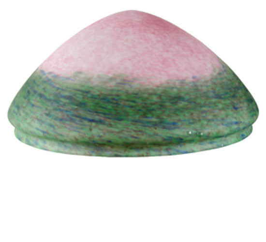 Meyda Lighting 15"W x 6"H Pink and Green Pate-De-Verre Triangle Shade Glass