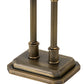 Meyda Lighting 16" 2-Light Antique Brass Templeton Brass Table Lamp With White Textrene Shade