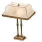 Meyda Lighting 16" 2-Light Antique Brass Templeton Brass Table Lamp With White Textrene Shade
