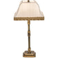 Meyda Lighting 16" 2-Light Antique Brass Templeton Brass Table Lamp With White Textrene Shade