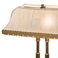 Meyda Lighting 16" 2-Light Antique Brass Templeton Brass Table Lamp With White Textrene Shade
