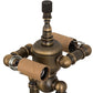Meyda Lighting 16" 2-Light Antique Brass Templeton Brass Table Lamp With White Textrene Shade