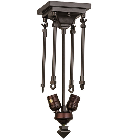 Meyda Lighting 16" 2-Light Oil Rubbed Bronze Semi-flush Mount Light Hardware