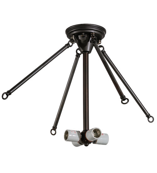 Meyda Lighting 16" Craftsman Brown on Brass Inverted Pendant Light Hardware