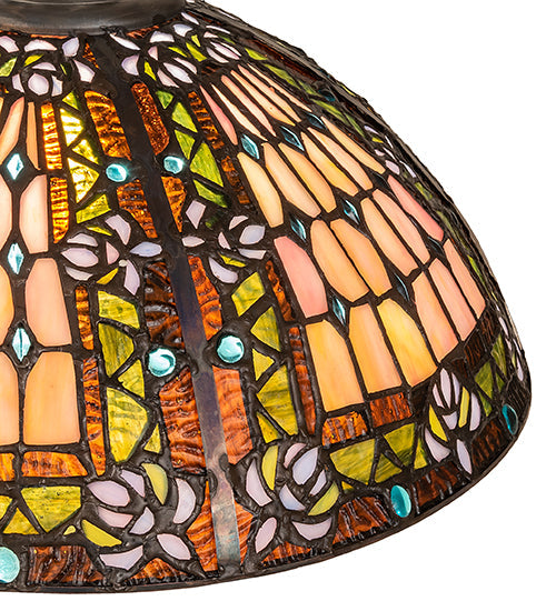 Meyda Lighting 16" Fleur-de-lis Multi-Colored Stained Shade Glass