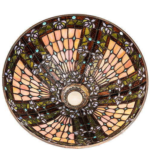 Meyda Lighting 16" Fleur-de-lis Multi-Colored Stained Shade Glass