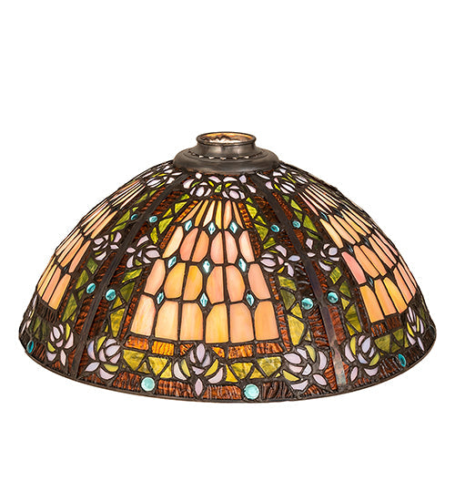 Meyda Lighting 16" Fleur-de-lis Multi-Colored Stained Shade Glass